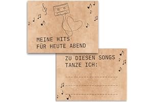 ‎MAVANTO MAVANTO 50x Musikwunschkarten Hochzeit Party DJ - DIN A7 Karten für individuelle Musikwünsche deiner Gäste zu feierlichen Anlässen (Vintage)