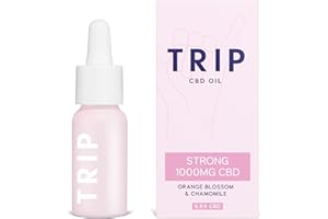TRIP CBD Oil 1000mg (High Strength), Orange Blossom, Vegan, 100% Natural, Flavoured CBD Oil Blended with MCT Coconut Oil (Pack of 1)