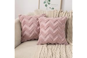 MIULEE 2 Piezas Juego de Almohadilla de Asiento de Lana Juego de Almohadilla Decorativa Almohadilla de sofá Suave Juego de Almohadilla con Cremallera Oculta Polvo de Cuero de Sala de Estar 50x50cm