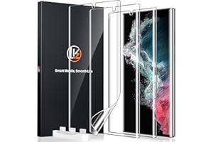 LK 3-pak kompatybilny z Samsung Galaxy S22 Ultra ochraniacz ekranu, przezroczysty miękki wygaszacz ekranu o wysokiej rozdzielczości, pełne pokrycie 3D zakrzywiona miękka folia ekranu TPU