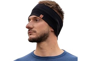 menique 100% Merinowolle Stirnband Herren – Dünnes Sport Stirnband Damen, Leichtes Atmungsaktives Lauf Stirnband Merino, Thermo Stirnband für Joggen, Wandern, Radfahren & Training