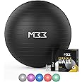 Mode33 55-85cm Exercise Ball - Anti-Burst Extra Thick Yoga Ball, Hand Pump Included - Strengthen Core, Improve Posture Fitness, Pilates, Pregnancy Workout Stability & Support - Multiple Sizes & Colors