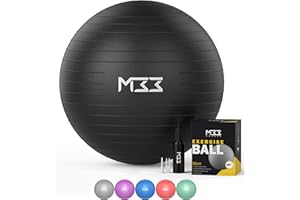 MODE33 Mode 33 Gymnastikball - 55 bis 85 cm extra Dicker Anti-Burst Yogaball mit Luftpumpe - Übungsball für Fitness, Pilates, Schwangerschaft, Büro, Sitzball - Core-Training
