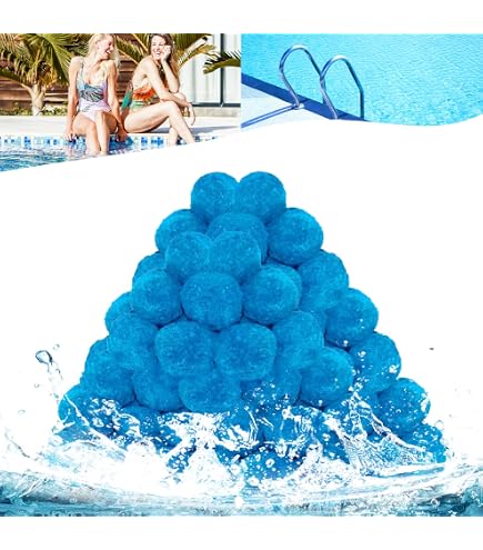 ZHHGOO 700g Boules Filtrantes Piscine - Billes Filtre Réutilisables Polyéthylène - Remplacement Sable Filtre Piscine & Spa