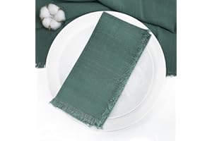 YUSHENGTAI Stoffservietten, 6er Pack Leinenservietten 45x45 cm, Böhmische Servietten Wiederverwendbare, Tischdekoration Servietten Hochzeit Geburtstag Feiern Abendessen Cafe Restaurant, Dunkelgrün