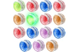Kasyat Pack of 15 LED Light Yo-Yo Beginners JoJo Toy Reactive Ball Bearing JoJo for Birthday Party Favour Party Bag Classroom Prices Random Colours