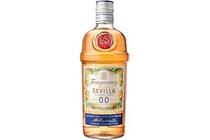 Tanqueray Flor De Sevilla 0.0% Alcohol Free Gin Alternative, Bitter Sweet Taste of Seville Oranges Combined with Gin Botanicals, Sparkling & Fruity, 700 ml Single Bottle