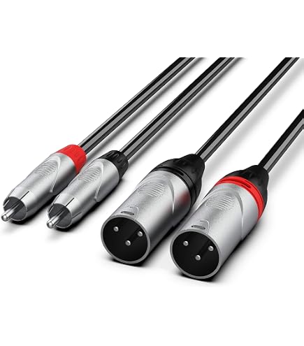 Stagg STC060CMXM Twin-Kabel 60 Cm – 2x XLR Auf 2x Cinch, Für Studiogeräte Und Audio-Equipment