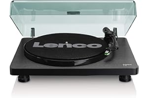 Lenco L-30BK Platine Tourne-Disque entraîné par Courroie Noir - Platines (Tourne-Disque entraîné par Courroie, Semi-Automatique, 33,45 TR/Min, Secteur, 410 mm)