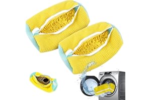 SUZMEI Shoe washing machine bag neaker Cleaning shoe dryer Laundry shoe bag ，Reusable,Shoe washing bag for washing machine and dryer (Yellow 2PCS)