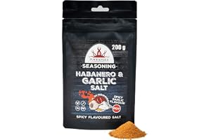 Poppamies Habanero & Vitlökssalt – Perfekt för grillning, rostning eller vardagsmåltider – Styrka: Het – Stor förpackning (20