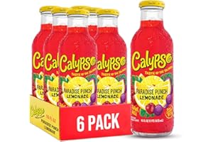 Calypso Lemonade, Paradise Punch Limonade, fabriquées avec de vrais fruits, bouteilles en verre de 50 ml (lot de 6)