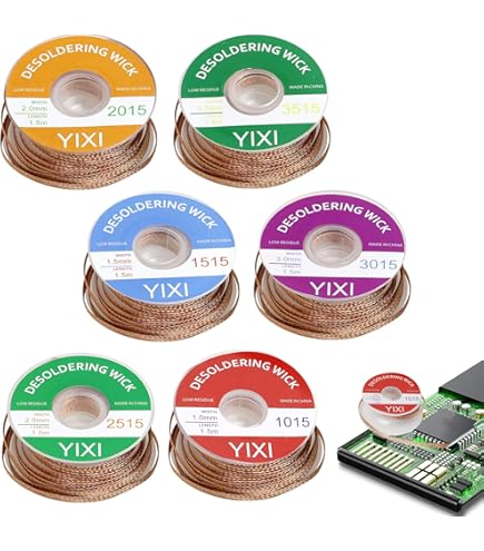 Filo Dissaldante In Rame - Set 3 Pezzi Da 1.5mm, 2.5mm, 3.5mm X 3m Per Rimozione Stagno Saldatura - Foto 4