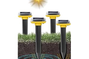 COODAY Repellente ultrasuoni per talpe, Talpe Ultrasuoni Solare, Ultrasuoni per Topi da Esterno,4Pcs Dissuasori per Talpe, impermeabile, per prato, giardino, fattoria, salice, verde