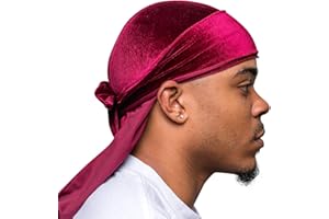Veeta Superior Velvet Durag – Weiche Samt-Durags für Männer und Frauen, Lange, doppelt breite Träger, seidiges Durag-Futter, dreifach genäht