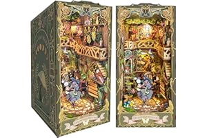 CRIOLPO Kit Rincón de lectura, casa de muñecas de madera en miniatura, kit para adultos y adolescentes, rompecabezas 3D, rincón de lectura con sensor de luz led, Iglesia de la Alianza