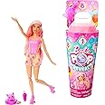 Barbie Pop Reveal Fruit Series Strawberry Lemonade Doll, 8 Surprises Include Pet, Slime, Scent & Color Change