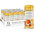 Twinings Defence-Orange and Passionfruit Flavoured Sparkling Tea-Refreshing Fruity Beverage(12X250ml Cans)-No Added Sugar,Low in Caffeine/Calorie,Healthy Alternative,Antioxidant Rich,Vegan,Gluten Free
