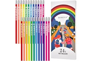 QIURUYUE 24 Stück HB Bleistifte Kinder Inspirierende Sprüche Bleistift Abschiedsgeschenk Kindergarten, Motivationsstifte, Kindergeburtstag Mitgebsel Einschulung Schultüte Füllung Mädchen Junge Bunt