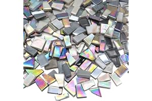 LITMIND Grau-weiße gemischte unregelmäßige Glasmosaikfliesen für Kunsthandwerk 266 ml Vorteilspackung Mosaikherstellung Zubehör Mosaik-Sets für Erwachsene