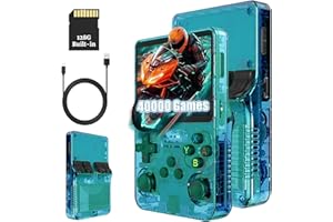 KINMRIS R36S - Console da gioco in stile retrò, 3,5 pollici, schermo IPS da 128 g, oltre 40.000 giochi, console di gioco portatile per bambini e adulti, supporta più emulatori (verde)