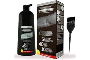 Shampoing Colorant - Teinture Barbe Homme - Teinture Barbe - Shampoing Colorant Noir - 40 Applications - Salvathor Duran - 500 ml