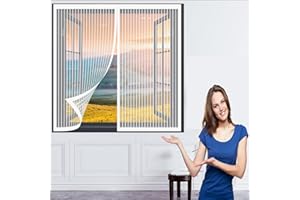DOGUO Zanzariera per Finestre Zanzariere 70 x 88 cm Zanzariera Magnetica Finestra Spegni Automaticamente Zanzariera Finestra Porte Finestre Tenda Zanzariera, Bianco