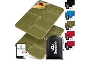 ‎SEATWITH Seatwith 2er Set Outdoor Sitzmatte/Faltbares Iso-Thermo-Sitzkissen mit Tragetasche und Karabinerhacken für ideale Befestigung am Rucksack maximaler Schutz vor Kälte Nässe & Schmutz + Outdoor E-Book
