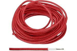 PATIKIL 9,8 Piedi 14AWG Elettronico Filo, Cavo Elettrico Tessile Isolato Alta Temperatura Resistente Flessibile Silicone Elettrico Cavo Rotondo per Lampada Caldaia Riscaldatore, Rosso