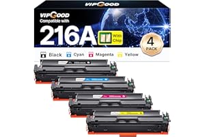 VIPGOOD 216A (Con Chip) Cartucce toner Compatibile per HP 216A per HP Color LaserJet Pro MFP M183fw M182n M182nw M183fdw M155dw M155nw W2410A W2411A W2412A W2413A (Nero Ciano Giallo Magenta, 4-Pack)