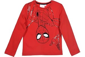 MARVEL Spiderman Bambino Maglietta a Maniche Lunga