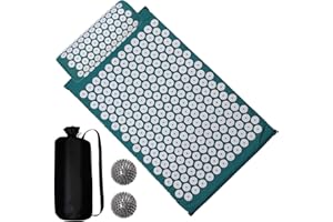 VINTEAM Acupressure Mats with Pillow Massage Mat for Back Neck Relief Massage, Pranamat Yaga Mat with Carry Bag