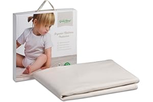 The Little Green Sheep Baby Matratzenschoner, Bio Baumwolle, Weiche & Saugfähige Matratzenauflage, Anti-Milben-Schutz, Oval 70x120cm (Nur Für Stokke Sleepi Kinderbett), BD001I, 70 x 120 cm (Oval)