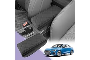 LUWU Compatibile con Audi A3 8Y 2020-2024 2025 Copertura per Bracciolo Centrale A3 Sportback Cuscino in Pelle per Bracciolo Auto Protezione Auto A3 8Y Accessori