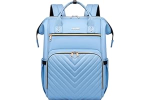 ‎CAFELE Laptop Rucksack Geldbörse für Frauen Männer,17 Zoll Computer stilvolle Rucksäcke, Lehrer Arzt Krankenschwester Daypack für Arbeit, College Bookbag Wide Open Design Hellblau