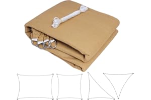 Laneetal Toldo Vela de Sombra triángulo Bloquear UV Transpirable Resistente para jardín Exteriores HDPE 5x7x7 m Arena