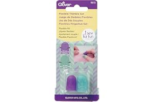 Clover I Sew For Fun Flexible Thimble Set-2/Pkg Dedal, Goma y Metal, Morado y Azul, Taille unique