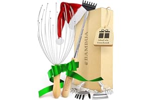 ‎BAMBUA BAMBUA® Geschenkset für Massage und Entspannung - Kopfmassagegerät & Rückenkratzer - Nachhaltiges Wellness Geschenk für Männer und Frauen, inkl. Geschenkverpackung - Ideal zum Verschenken
