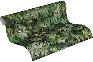 A.S. Création - Papier peint intissé jungle vert - Tapisserie pour différentes pièces - Papier peint adhesif 10,05 m x 0,53 m