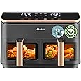 Cosori Freidora de Aire True Acero Inox-Doble Cesta 8,5L-Grande Air Fryer-Sync Cook de Alta Tecnología-Alta Potencia y Veloci