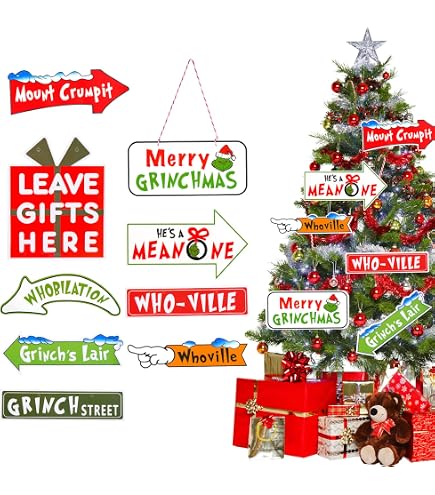 Décorations Grinch Pour Sapin De Noël - Lot De 5 Pièces (tête, Bras, Jambes) - Coton Et Feutre - Détachable, Amusant - 7