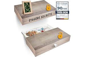 Elder Welder® Étagère Secrète avec Compartiment Secret | 30cm x 60cm | Coffre Fort Secret | Étagère Murale Chêne Halifax avec Cachette Secrète à Clé | Étagère Murale Tiroir | Idéale Cachette Argent