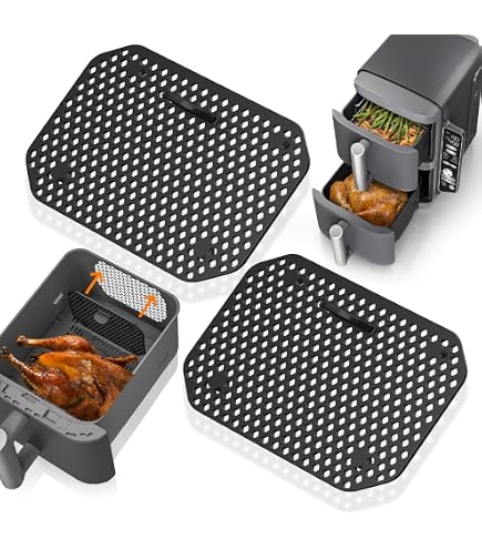 Moules En Silicone Pour Air Fryer Ninja Foodi AF300EU/AF400EU - 2 Pièces Noir - Résistant Jusqu'à 230°C - Pour Cuisson Saine