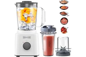 Kenwood Blend-Xtract 3-in-1, Spice Mill, 0,4L Smoothie Blender Attachment, 350w, 2 Speed, BLP31.D0WG, Plastic, White