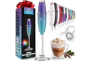 ‎ZULAY KITCHEN Zulay Original Milk Frother Handheld Foam Maker for Lattes - Whisk Drink Mixer for Coffee, Mini Foamer for Cappuccino, Frappe, Matcha, Hot Chocolate by Milk Boss (Northern Lights)