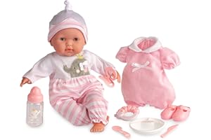 JC TOYS – Berenguer Boutique Bambola neonato naturale, 38 cm, corpo morbido, con accessori Il vestito può cambiare