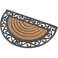 Kai Wiechmann Premium Fußmatte aus Gummi & Kokosfasern halbrund 76 x 46 cm robust & dekorativ