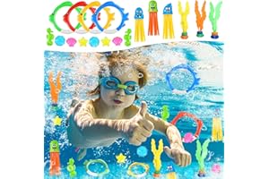 FMKLDENA Juguetes de Buceo, 18 Piezas Set Juguetes Buceo Piscina, Juguetes de Entrenamiento para Piscina, Juguetes para Nadar bajo el Agua, Verano Piscina Juguetes para Entrenamiento de Buceo