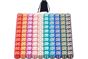 SIQUK 100 Stück 6 Seitig Würfel Set 12mm Würfel Bunt Wurfel DND für Dungeons and Dragons RPG MTG Tischspiele, 10 Farben
