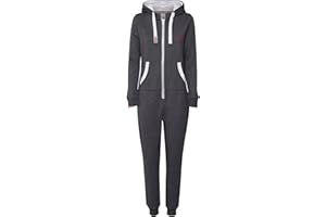 OXMO OXBenna Damen Overall Jogginganzug OneSize mit Kapuze Kordel Kängurutasche Baumwollmischung Regular fit